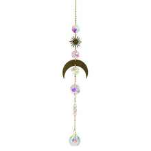 Load image into Gallery viewer, Metallic Hoop Moon Sun Wind Chimes K9 Crystal Prisms Hanging Sun-catcher Rainbow Chaser Window Curtains Pendant Home Decor Gifts For Wall Hanging Decor Room Home Photography Prop
