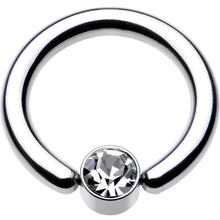 Load image into Gallery viewer, 10G 1/2 Clear Gem 5mm Disc BCR Captive Ring

