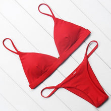 Load image into Gallery viewer, Micro Mini Bikini Swimwear Women Halter Push Up Bikini Set Padded Bra  Women's Underwired Triangle Bathing Two Pieces Swimsuit Bikini Set  Swimsuit Bandage Swim Suit
