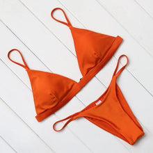 Load image into Gallery viewer, Micro Mini Bikini Swimwear Women Halter Push Up Bikini Set Padded Bra  Women's Underwired Triangle Bathing Two Pieces Swimsuit Bikini Set  Swimsuit Bandage Swim Suit
