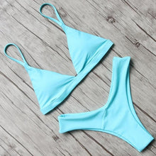 Load image into Gallery viewer, Micro Mini Bikini Swimwear Women Halter Push Up Bikini Set Padded Bra  Women's Underwired Triangle Bathing Two Pieces Swimsuit Bikini Set  Swimsuit Bandage Swim Suit
