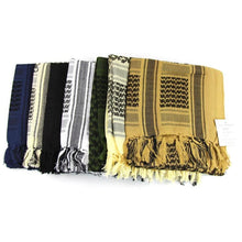 Load image into Gallery viewer, Military Arab Keffiyeh Shemagh Scarf Cotton Winter Shawl Neck Warmer Cover Head Wrap Windproof Tactical Camping Scarf Men Women Shemagh Keffiyeh Men Arab Kufiyah Keffiyeh Arabic Muslim Head Wrap Men Scarf Shawl
