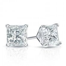 Load image into Gallery viewer, Mina Bloom 2.00 CTTW Princess Cut Stud Earrings

