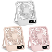 Load image into Gallery viewer, Mini Desktop Cooling Fan Rechargeable Battery Powered with LCD Display
