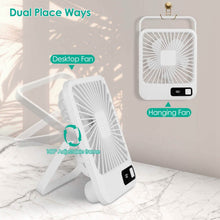 Load image into Gallery viewer, Mini Desktop Cooling Fan Rechargeable Battery Powered with LCD Display
