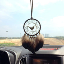 Load image into Gallery viewer, Mini Dream Catcher With Natural Feather Wind Chime Hanging Handmade Lace Feathers Bead Dream Catcher Wind Chimes Hanging Home Room Decoration Car Pendant Ornament Craft Dreamcatcher For Gift Memorial Festival Photography
