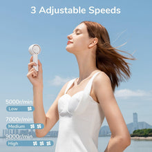 Load image into Gallery viewer, Mini Handheld Fan Unique Design Portable Fan Personal Hand Fan USB Rechargeable with Powerful Turbo Wind Mini Portable Fan with 18H Max Cooling Time USB Rechargeable Hand Fan
