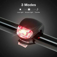 Load image into Gallery viewer, Mini Silicone Bicycle Front Rear Light Set 3 Modes Waterproof Mountain Road Bike Cycling Headlight Tail Warning Lamp Front And Rear Silicone LED Bike Headlight And Taillight Waterproof And Safety Road Mountain Bike Lights
