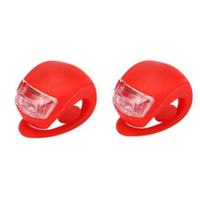 Load image into Gallery viewer, Mini Silicone Bicycle Front Rear Light Set 3 Modes Waterproof Mountain Road Bike Cycling Headlight Tail Warning Lamp Front And Rear Silicone LED Bike Headlight And Taillight Waterproof And Safety Road Mountain Bike Lights
