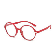 Load image into Gallery viewer, Mini Small Comfortable Round Reading Glasses Female Male Black Red Bendable Retro Ultra Light Hyperopia Frame +1.0 to +4.0
