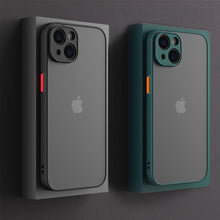 Load image into Gallery viewer, Minimalistic Shockproof Armor Case For iPhone 13 14 12 11 Pro Max XR XS X Luxury Silicone Bumper Clear Hard Cover Mini Luxury Silicone Bumper Clear Hard Cover
