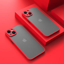 Load image into Gallery viewer, Minimalistic Shockproof Armor Case For iPhone 13 14 12 11 Pro Max XR XS X Luxury Silicone Bumper Clear Hard Cover Mini Luxury Silicone Bumper Clear Hard Cover
