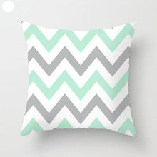 Load image into Gallery viewer, Mint Green Cushion Cover Pillowslip Home Supplies Decorative Fresh Mint Green Gray Watercolour Stripes Generic Solid Decorative Bedroom Pillow Cases Covers Pillow Case Simple Living Room
