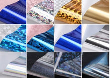 Load image into Gallery viewer, Mix Nail Art Transfer Foil Sticker Angles Decoration Nail Art Decals Design For Nails Wraps Follie Nail Foil Transfer Sticker Kit, Nail Art Decals Nail Foil Glass Paper Nail Decals Nail Wraps for Nail Art Decorations Supplies
