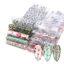 Load image into Gallery viewer, Mix Nail Art Transfer Foil Sticker Angles Decoration Nail Art Decals Design For Nails Wraps Follie Nail Foil Transfer Sticker Kit, Nail Art Decals Nail Foil Glass Paper Nail Decals Nail Wraps for Nail Art Decorations Supplies
