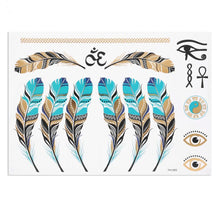 Load image into Gallery viewer, Mixed Colorful Metallic Flash Womens Tattoos Sticker Golden Silver Waterproof Temporary Disposable Tattoo
