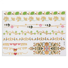 Load image into Gallery viewer, Mixed Colorful Metallic Flash Womens Tattoos Sticker Golden Silver Waterproof Temporary Disposable Tattoo
