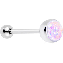 Load image into Gallery viewer, White Faux Opal Fun with Color Barbell Tongue Ring
