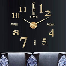 Load image into Gallery viewer, Modern Acrylic Wall Clock Digital Brushed Steel
