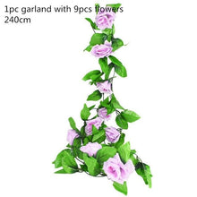 Load image into Gallery viewer, Modern Artificial Green Eucalyptus Leaves Garland Wisteria Rattan Fake Decor Silk Leaf Vines For Wedding Birthday Party Decor
