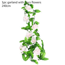 Load image into Gallery viewer, Modern Artificial Green Eucalyptus Leaves Garland Wisteria Rattan Fake Decor Silk Leaf Vines For Wedding Birthday Party Decor
