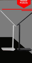 Load image into Gallery viewer, Modern Business Led Office Desk Lamp Touch Dimmable Foldable With Calendar Temperature Alarm Clock table Reading Light Decorative Table Lamp Cute Study Lamps for Bedroom Décor
