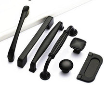 Load image into Gallery viewer, Modern Cabinet Handles Solid Aluminum Alloy Door Knobs And Handles Kitchen Cupboard Pulls Drawer Knobs Furniture Handle Hardware Black Cabinet Cupboard Drawer Door Handle Drawer Dresser Pulls for Furniture Kitchen Cabinet Cupboard Hardware
