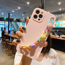 Load image into Gallery viewer, Modern Colorful Bracelet Phone Case For iPhone 11 12 13 Pro Max X XS XR 6 7 8 Plus 12 Mini Colorful Heart-Shaped Chain Silicone Cute Heart Chain Back Cover for iPhone 12 Pro Max Soft Silicone Back Cover
