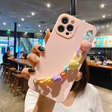 Load image into Gallery viewer, Modern Colorful Bracelet Phone Case For iPhone 11 12 13 Pro Max X XS XR 6 7 8 Plus 12 Mini Colorful Heart-Shaped Chain Silicone Cute Heart Chain Back Cover for iPhone 12 Pro Max Soft Silicone Back Cover
