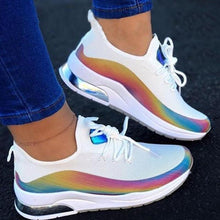 Load image into Gallery viewer, Modern Colorful Cool Sneaker Womens Lace Up Vulcanized Shoes Casual Flat Comfort Walking Running Shoes Light Mesh Tennis Casual Sneakers Fashion Design For Women
