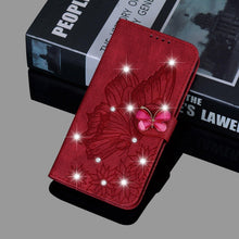 Load image into Gallery viewer, Modern Glitter Leather Flip Wallet Phone Case For iPhone 14 13 12 Pro Max 11 Shiny Green Butterfly Cover Glitter Flip Case Mobile Phone Case PU Leather Magnetic Case
