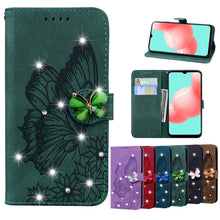 Load image into Gallery viewer, Modern Glitter Leather Flip Wallet Phone Case For iPhone 14 13 12 Pro Max 11 Shiny Green Butterfly Cover Glitter Flip Case Mobile Phone Case PU Leather Magnetic Case

