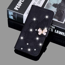 Load image into Gallery viewer, Modern Glitter Leather Flip Wallet Phone Case For iPhone 14 13 12 Pro Max 11 Shiny Green Butterfly Cover Glitter Flip Case Mobile Phone Case PU Leather Magnetic Case
