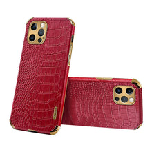 Load image into Gallery viewer, Modern Green Leather Case for iPhone 14 Pro Max Mini 13 11 Pro Max X XR XS Max 13 Mini Cases Luxury PU Leather Covers Luxury Cover Gold Edge  for Women Girls Slim Leather Elegant Iphone Protective Cover
