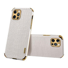 Load image into Gallery viewer, Modern Green Leather Case for iPhone 14 Pro Max Mini 13 11 Pro Max X XR XS Max 13 Mini Cases Luxury PU Leather Covers Luxury Cover Gold Edge  for Women Girls Slim Leather Elegant Iphone Protective Cover
