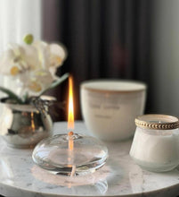 Load image into Gallery viewer, Modern Oil Glass Lamp Small Winter Garden Home Decor Fantastic Birthday Party Inspiration Firefly Refillable Liquid Bliss Round Glass Oil Candle
