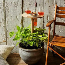 Load image into Gallery viewer, Modern Outdoor Portable Foldable Wood Wine Table With Round Desktop Mini Wooden Easy To Carry Rack Picnic Party Travel Tools Event Romantic Dinner Celebrations Outdoors
