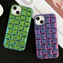 Load image into Gallery viewer, Modern Purple Green Phone Case For iPhone 13 14 Pro Max 11 12 Mini XS XR X 7 8 14 Plus Soft Shockproof Cover Bumper  Cute 3D Design Soft Silicone Shockproof Raised Bumper Corner Case for iPhone
