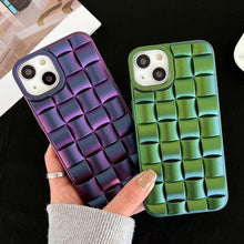 Load image into Gallery viewer, Modern Purple Green Phone Case For iPhone 13 14 Pro Max 11 12 Mini XS XR X 7 8 14 Plus Soft Shockproof Cover Bumper  Cute 3D Design Soft Silicone Shockproof Raised Bumper Corner Case for iPhone
