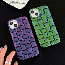 Load image into Gallery viewer, Modern Purple Green Phone Case For iPhone 13 14 Pro Max 11 12 Mini XS XR X 7 8 14 Plus Soft Shockproof Cover Bumper  Cute 3D Design Soft Silicone Shockproof Raised Bumper Corner Case for iPhone
