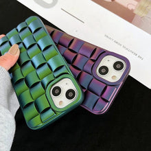 Load image into Gallery viewer, Modern Purple Green Phone Case For iPhone 13 14 Pro Max 11 12 Mini XS XR X 7 8 14 Plus Soft Shockproof Cover Bumper  Cute 3D Design Soft Silicone Shockproof Raised Bumper Corner Case for iPhone
