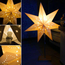 Load image into Gallery viewer, Modern Retro Led Table Lamp Desk Light Paper Star Wood Lamp Nordic Design Minimalist Bedside Living Room Bedroom Decor  Cute Study Lamps for Bedroom Décor
