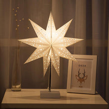 Load image into Gallery viewer, Modern Retro Led Table Lamp Desk Light Paper Star Wood Lamp Nordic Design Minimalist Bedside Living Room Bedroom Decor  Cute Study Lamps for Bedroom Décor
