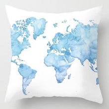 Load image into Gallery viewer, Modern Simple Blue Geometric Pillow Cover Home Sofa Decorative Blue Sea Texture Cotton Linen Cushion Home Decorative Pillow Case 45x45cm
