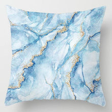 Load image into Gallery viewer, Modern Simple Blue Geometric Pillow Cover Home Sofa Decorative Blue Sea Texture Cotton Linen Cushion Home Decorative Pillow Case 45x45cm
