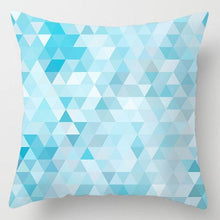 Load image into Gallery viewer, Modern Simple Blue Geometric Pillow Cover Home Sofa Decorative Blue Sea Texture Cotton Linen Cushion Home Decorative Pillow Case 45x45cm
