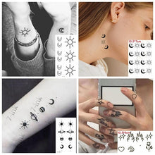 Load image into Gallery viewer, Modern Small Tattoo Sun Moon Heart Waterproof Temporary Tattoos High Quality Design For Womens
