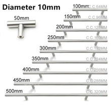 Load image into Gallery viewer, Modern  Stainless Steel Kitchen Door Cabinet Bar Handle Pull Knob Cabinet Knobs Furniture Handle Cupboard Drawer Handle Stainless Steel Hollow Tube Bar Drawer Pulls Cupboard Knob For Kitchen Furniture Hardware
