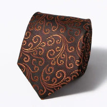 Load image into Gallery viewer, Modern Style Black Brown Wedding Neck Ties For Men Stylish Stripe Design Wedding And Casual Suit Neckties For Men
