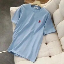 Load image into Gallery viewer, Modern Summer New Hearts A Love Embroidered Simple Design Masculine Fashion Short Sleeve T-Shirt Men's T-Shirt  Men's Short Sleeve Tees Cotton T-Shirts for Men

